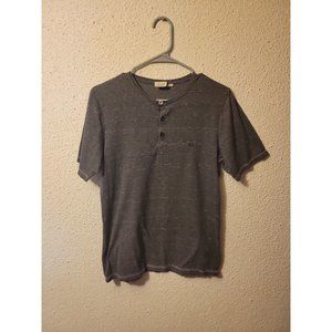 Vans Womens Quarter Button Shirt grey, gray t-shirt small